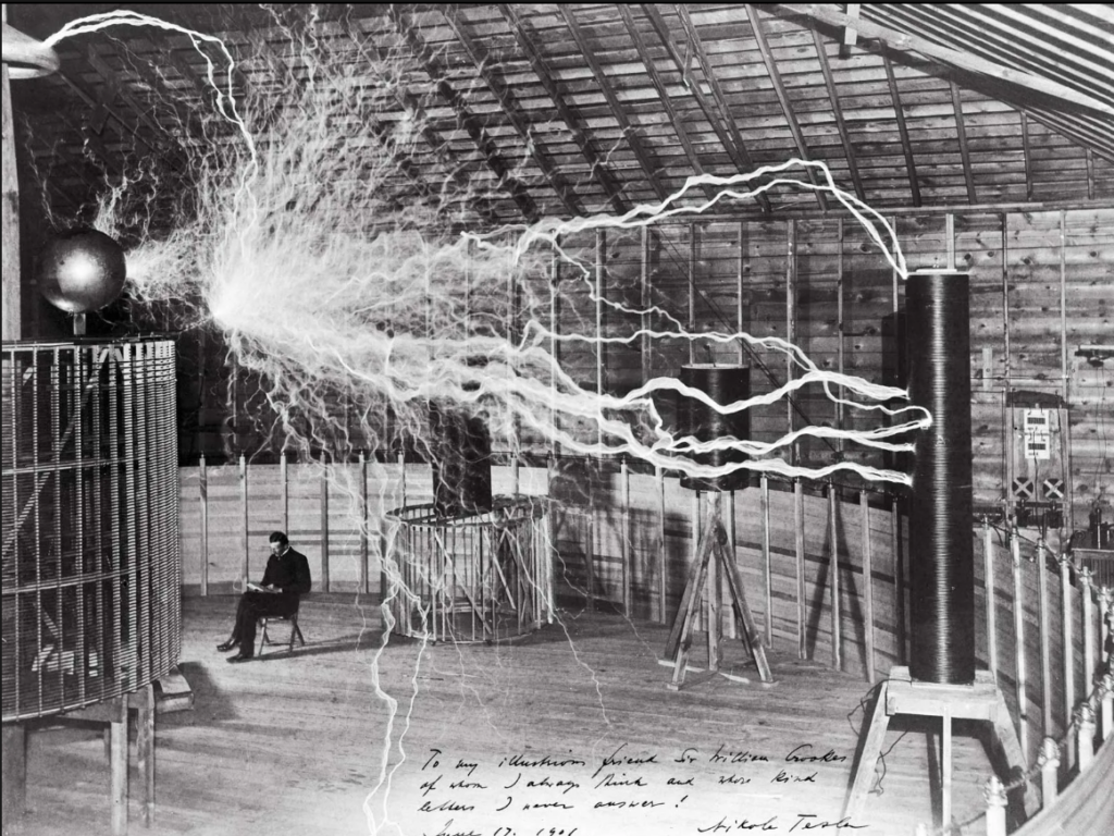 Nikola Tesla In His Laboratory In Colorado Springs, Colorado, In December 1899
