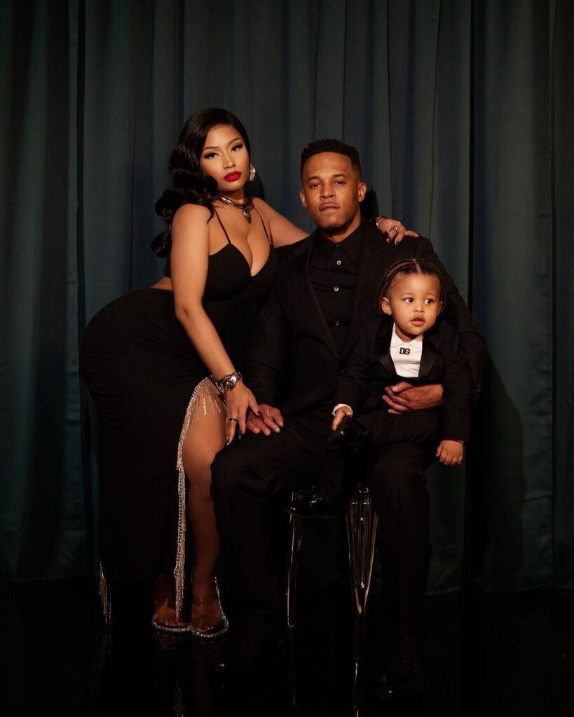 Kenneth Petty With His Wife Nicki Minaj And Son