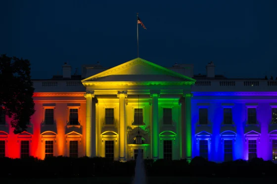 White House Lit Up In Rainbow Colors