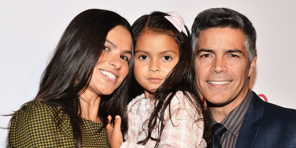 Esai Morales With His Wife And Daughter