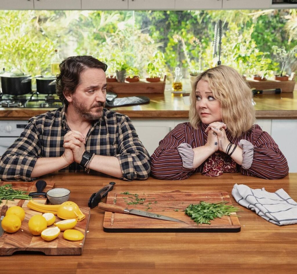 Melissa McCarthy Parents: Melissa McCarthy With Her Husband Ben Falcone In Netflix Series God’s Favorite Idiot 