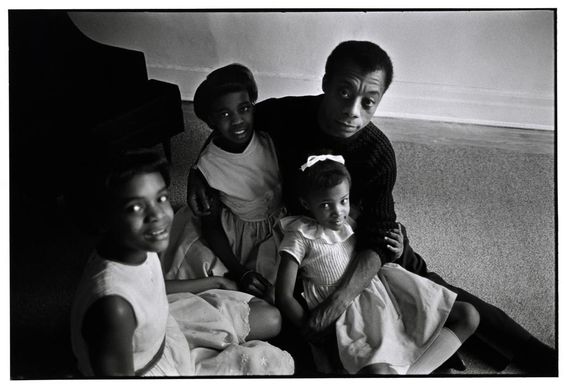 James Baldwin With His three Nieces