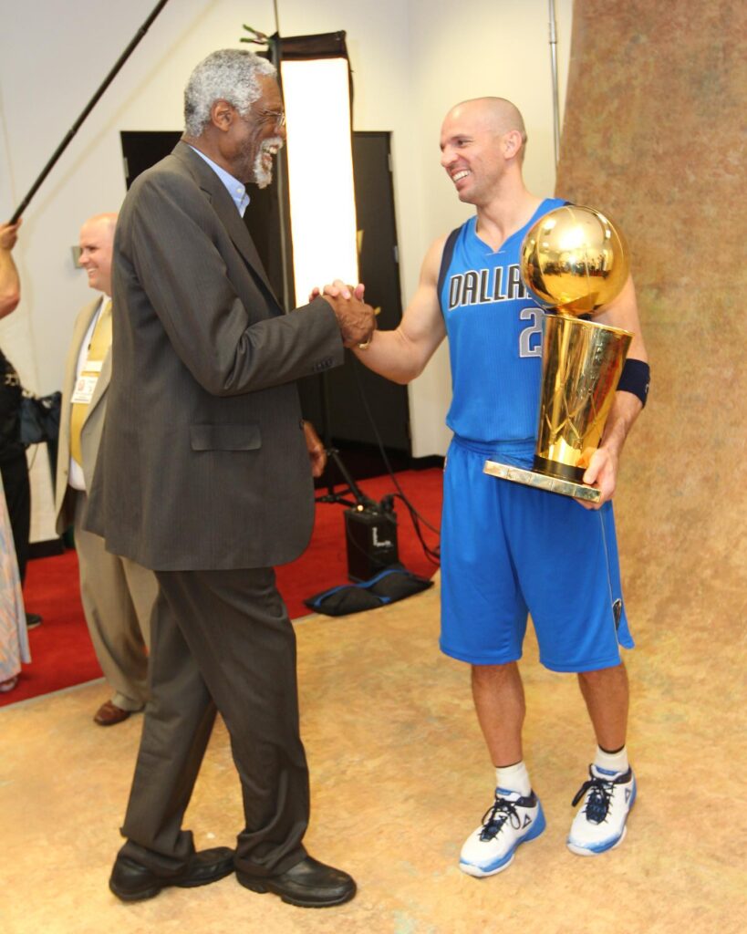 Jason Kidd Shaking Hands With NBA Legend