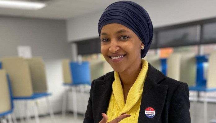 Ilhan Omar Posing After Voting In The Local Election